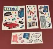 Creative Memories Lot of 4 Stickers - 80s Decade theme, arcade, boombox