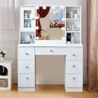 Dressing Table with 7 Drawers LED Light Mirror Makeup Vanity Dressing Table Set