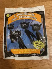 4 Sunhill Vintage Windsock Fun Streamer Cats 32" Long
