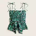 J Crew tank top Blouse XL NWT tie-front organic cotton voile camisole floral
