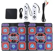 Double Music Dance Mat, Folding Electronic Light Up Dance Mat, TV Sport Dance Mat Game with AV Cable for Birthday Gift