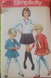 1960's Simplicity Brand 8475 Sewing Patterns Girls size 10 Uncut
