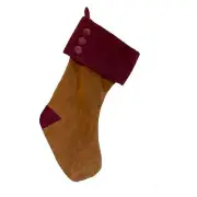 Pottery Barn Design Studio 1100817 Velvet Quilted Stocking w Buttons NWT