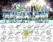 Ikonic Fotohaus Argentina World Cup Champions Lionel Messi Di Maria De Paul Alvarez Dybala Martinez Team Signed Photo Autograph Print Wall Art Home Decor