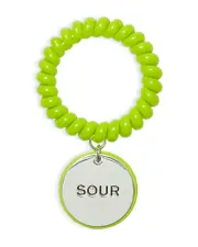 Tory Burch x BonBon Etched Word Disc Charm Coiled Stretch Bracelet