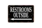 Restrooms Outside Sign with Right or Left Arrow Sign - Metal Art Sign