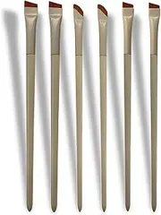 Angled Eyebrow & Eyeliner Brush Set – 6 Ultra-Thin Precision Tools (Curved, Wide & Narrow) for Powder, Gel, Tint & Pomade – Professional Kit for Eyebrows & Eye Makeup