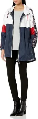 Tommy Hilfiger Womens Colorblocked Hooded Jacket-M