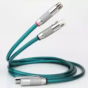 Pair 8N OCC Copper Audio XLR Interconnect Cable with Rhodium Plated XLR Plug