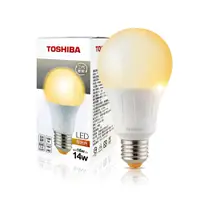 在飛比找特力屋線上購物優惠-[特價]TOSHIBA 14W 廣角LED球泡型燈泡 燈泡色