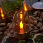 CREATIVE SOLAR STAINLESS STEEL LED CANDLE LIGHTS / OUTDOOR W