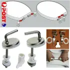 2x Toilet Seat Fix Fitting Stainless Back To Wall Replace Quick Release Hinges O