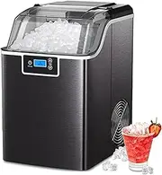 Ice Maker countertop 44Lbs Ice Maker Countertop Crushed Chewable Ice Maker Machine with Self-Cleaning Ice Per Day/Timer Stainless Steel Ice Maker Household/Kitchen/Office/Party/Camping RV Ice Make (C