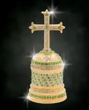Artist Greg Arbutine Metal Cross Box Gold Enamel & Light Green AAA+ Crystals