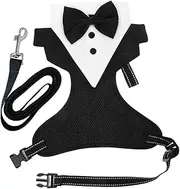 VICASKY 1 Set Pet Dress Vest Wedding Pet Harness Dog Wedding Suit Tuxedo Dog Costume Tuxedo Vest Harness Black Polyester
