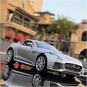 Scale Finished Model Car 1:32 Scale for Jaguar F-Type Coupe Alloy Diecast Car Model Miniature Replica Vehicle Collection Die-cast Vehicle(Silver)