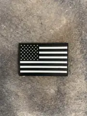 US Flag Black and White PVC Patch