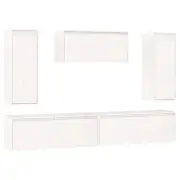 vidaXL TV Cabinets 5 pcs White Solid Wood Pine