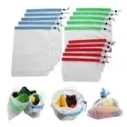 15X Reusable Mesh Produce Bags Fruit Vegetable Grocery Shopping Storage Bags