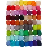 72 Colors Fibre Wool Yarn Roving for Needle Felting Hand Spinning DIY Craft