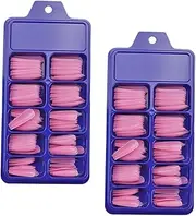 Healeved 200Pcs Full Cover Coffin Nail Tips Ballerina Press Nails Artificial Nail Tips of Each for Nail Art and Manicure