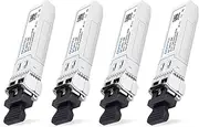 QSFPTEK 4 Packs 10GBASE-SR SFP+ Module, 10G Multimode SFP 850nm LC Transceiver with 300M DDM, Compatible with Cisco SFP-10G-SR, Ubiquiti UF-MM-10G,Fortinet, Mikrotik