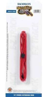 Bachmann Trains - E-Z TRACK - 10’ POWER EXTENSION WIRE - RED (1/card)
