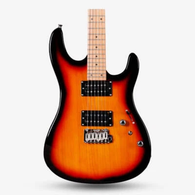 SQOE SEIB450 Double Cutaway Body HH Electric Guitar Maple Fretboard Sunburst