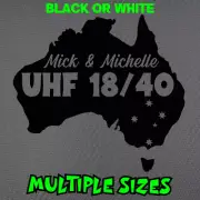 Custom Name UHF 18/40 Sticker Decal Australia Caravan For Jayco Camping Vinyl