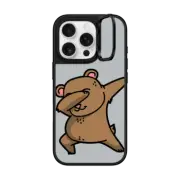 iPhone 16 Pro Mirror Ring Stand Case MagSafe Compatible Dabbing Bear