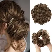 Synthetic Hair Bun Extensions Messy Curly Elastic Hair Scrunchies Hairpieces Synthetic Chignon Donut Updo Hair Pieces for Women (Bulk Buy : 1 PC, Color : 10)