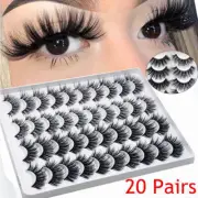 3D Mink Lashes Pack 20 Pairs in bulk,Mix Dramatic Natrual Mink Eyelashes Decor ☩