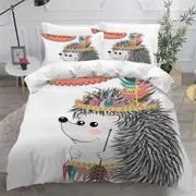 v458 Bed Sheets Forest Animal Cartoon Zoo Bedding Set,Duvet Cover Comforter Bed Set Quilt Cover Pillowcase,King Queen Twin Size Boys Girls Adult 3-Pie
