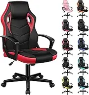 ALFORDSON Office Chair with Height Adjustable SGS Listed Gas Lift, PU Leather Upholstery Home Ergonomic Desk Chair, Padded Computer Chair for Gaming, Max 180kg, Mega Red