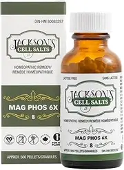 Mag phos 6X - Vegan, Lactose-Free Schuessler Tissue Cell Salt #8 - HPUS Homeopathic Remedy (Magnesium Phosphate, Magnesia phosphorica) 500 pellets