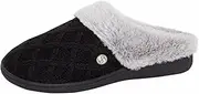 [Strong Souls] Womens Memory Foam Slippers for Women Knitted Open Back Mules Ladies Cosy Warm Indoor House Shoes Gift
