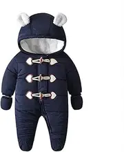 [Verve Jelly] Unisex Baby Snowsuit Hooded Jumpsuit Toddler Boy Girl Winter Coat Long Sleeve Romper Clothes Thick Jacket Outwear