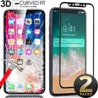 2x Full 3D Tempered Glass Screen Protector For iPhone X - Premium High Quality