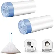 40 Count Extra Large Litter Box Liners, Cat Litter Waste Receptacles Bags for ZeaCotio and Fsitego Self-Cleaning Cat Litter Box