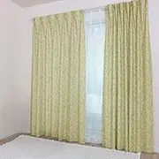 [KAIRACE] Flame-retardant Curtain Set of 4 (Thick 2 Pieces, 2 Lace) [Made in Japan 144 Size] William Morris Thistle Thistle Thick (Heat Insulation, Thermal Insulation, Grade 3 Light Blocking) + Mirror