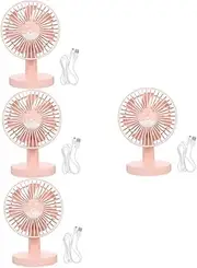 OSALADI 4 Sets Small Desktop Fan Mini Fan for Desk Mini Electric Mini Portable Fan Desktop Personal Fan Portable Mini Fan Rechargeable Mini Fan Personal Table Fan Table Top Fans Pink Abs