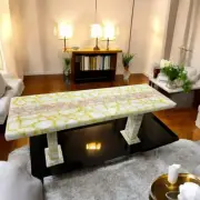 Elegance White Agate Dining Table with Stand Crystal Gemstone Garden Furniture