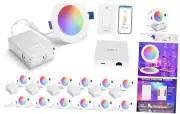 Smart Recessed Lighting 12 Pack Color Changing Zigbee 3.0 Matter Light, 4 inch