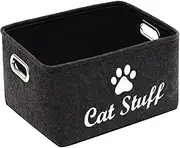 Pet Toy Storage Box Cat Toy Box Large Capacity Folding Puppy Stuff Basket Bin Felt Storage Basket for Dog Coats Pet Clothes
