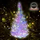 摩達客 晶透迷你壓克力聖誕樹塔+50燈LED銅線燈電池燈(四彩光)