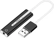 KOMBIUDA 7.1 Sound Track USB Sound Card Audio Adapter Built-in Microphone and Earphone Jack Volume