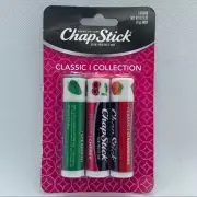 NEW IN PACKAGING Chapstick Classic Collection Spearmint, Cherry, Strawberry