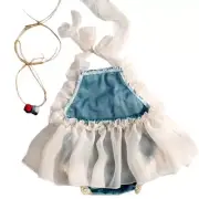 Set of 2pcs Embroidered Decors Dress with Flower Headband for 0 to 1 Month Baby