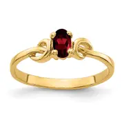 14K Yellow Gold 5x3mm Oval Garnet ring