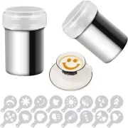 2 Pack Stainless Steel Powder Shakers Mesh Shaker Powder Cans for Coffee Cocoa